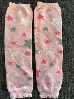 Kids Pink Star Print Leg Warmers